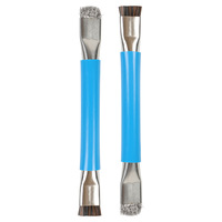 Dr. Cepillo gigante antiestático de doble cabezal con cerdas de jabalí, cerdas duras azules, pequeño, para reparación de teléfonos móviles, limpieza de circuitos, almohadillas de soldadura, IC