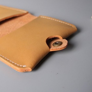 Handmade Slim Wallet Durable Organizer with Burnished Edges Genuine Leather Card Holder for Business Cards - Product Image 4