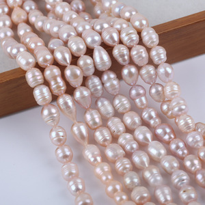 Perles d'eau douce naturelles de Zhuji 10-11 mm blanches et roses semi-finies pour bijoux DIY (colliers, bracelets) – Vente en gros - Product Image 4