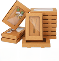 Boîtes à bijoux personnalisées en papier kraft blanc avec fenêtre transparente, revêtement UV, dossiers gaufrés pour l'emballage de produits ménagers et de cadeaux