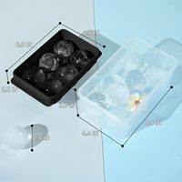 Moule à boules de glace à 6 cavités 2 pouces Sphère Plateau à glaçons avec couvercle pour whisky
