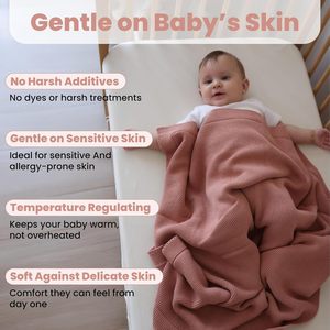 Little Dedi Baby Knitted <b>Blanket</b> Dusty Pink Organic Cotton Swaddle Crib Stroller <b>Blanket</b> With Gift Box All Season Use - Product Image 5