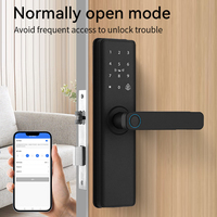 Cerradura Inteligente para Puerta F18-TT, Entrada sin Llave con Huella Dactilar, Sistema de Seguridad para Puertas de Aluminio/Acero/Madera con Control por Aplicación TT Lock