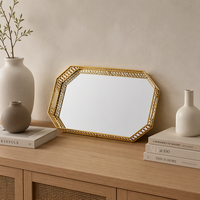 Plateau en métal miroir électroplaqué de style européen, luxe léger, pour table basse de salon, rangement d'entrée, tasses à thé, décoratif