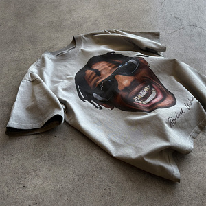 100% Baumwolle 250gsm Übergroßes Herren-Freizeit-T-Shirt mit Kurzen Ärmeln und Einfarbigem Muster aus Gestricktem Stoff mit Digitaldruck - Product Image 3