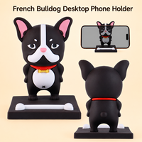 Penyangga Ponsel Premium French Bulldog, Soporte Para Movil, Ornamen Meja PVC yang Stabil, Tempat Ponsel untuk Rumah, Ruang Kerja, Toko Hadiah