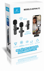 Microphone Lavalier sans fil 2 en 1 ELE-GATE pour téléphone Android avec connecteur USB C - Product Image 5