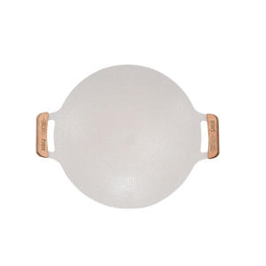 Poêle à griller en pierre Maifan Dharma Master, style coréen, portable, antiadhésive, pour barbecue intérieur/extérieur avec poignées en bois - Product Image 1