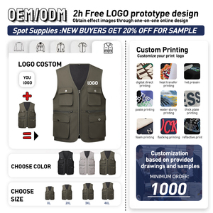 Gilet fin à séchage rapide pour homme RCX, gilet décontracté multi-poches pour la photographie et la pêche, <span class=keywords><strong>veste</strong></span> <span class=keywords><strong>sans</strong></span> manches pour le printemps et l'été - Product Image 3