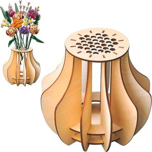 Nouveau design – Vase de présentation en bois à construire soi-même, puzzle 3D en forme de fleur pour adultes - Product Image 1
