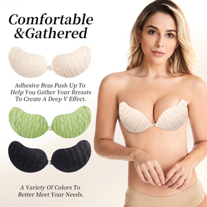 Mango Push-up BH Front verschluss Selbst klebender Silikon Unsichtbarer BH Nahtloser träger loser rücken freier BH Drahtlose Dessous - Product Image 2