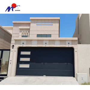 Porte de garage sectionnelle moderne en panneaux sandwich automatiques en mousse PU avec fenêtre - Product Image 5