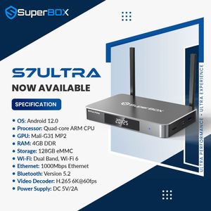 Authentique <span class=keywords><strong>SUPER</strong></span> BOX S7 Ultra Hub <span class=keywords><strong>Multimédia</strong></span> 4 Go de RAM 128 Go de ROM Historique de visionnage de 7 jours Stock aux États-Unis - Product Image 2