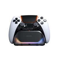 Support de charge rapide avec lumière RGB à atmosphère unique AL-P5520 ABS pour la série PS5, base de stockage pour manette de jeu, accessoires