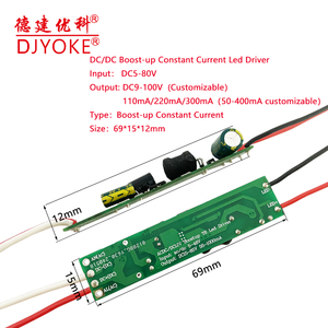 DC DC <span class=keywords><strong>Driver</strong></span> LED <span class=keywords><strong>Boost</strong></span> voltase rendah, DC12-24V/36V hingga DC12-100V 50-350Ma untuk lampu tabung luar ruangan tenaga surya - Product Image 6