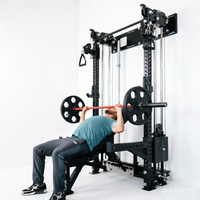 Máquina de entrenamiento funcional de montaje lateral en pared con sistema de poleas de doble cable para gimnasio en casa, entrenamiento de fuerza de cuerpo completo