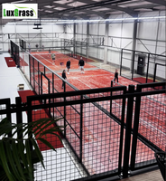 Lampu LED 360° untuk Lapangan Padel Panoramic Indoor dengan Kaca Tempered 12MM dan Rumput Buatan Merah Bata