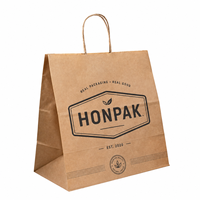 Sac en papier kraft personnalisé pour l'emballage d'achats, sac en papier blanc de Noël avec impression de logo HONPAK