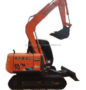 Mini-excavatrice Hitachi ZX70 d'occasion, modèle 2023, 7 tonnes, godet de 0,33 m, composants principaux moteur et pompe HITACHI, matériel pour vidéo - Product Image 1