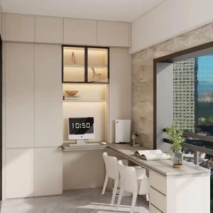 Алюминиевый стеллаж-шкаф для хранения, книжный шкаф для гостиной и спальни, мебель для демонстрации с панельным дизайном, современный отдельностоящий, с большим пространством - Product Image 4