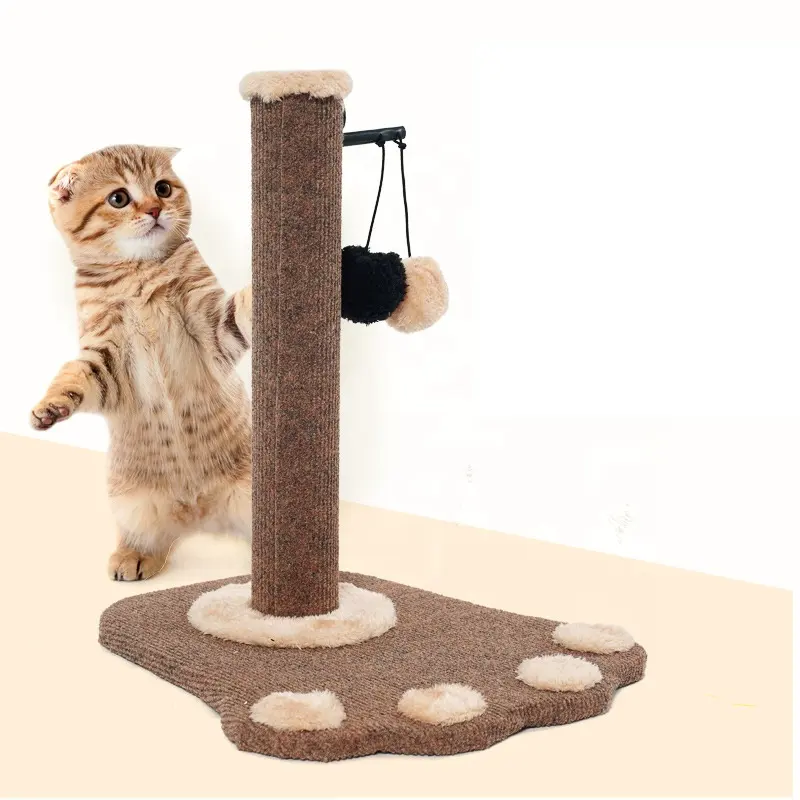 인기있는 사이잘삼 로프 등반 프레임 DIY 고양이 긁기 포스트 탈착식 애완 동물 고양이 나무 고양이 갈기 발톱을위한 대화 형 공
