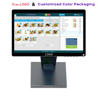 Harga Pabrik Baru Layar Sentuh 15.6 Inci 10 Titik FHD 1920x1080 Layar LCD Widescreen VGA & USB Sistem POS untuk Penggunaan Bisnis