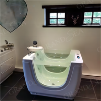 Foshan Usine Personnalisé Autoportant Bébé Ozone Bulle Spa Whirlpool Jet Baignoire Baignoire Acrylique avec Drain Lumière LED
