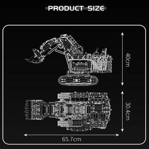 Mould King 17070/17071 Technical Car Building Block Remote Control R9800 Excavator <strong>Model</strong> Assembly Truck Brick Kid Christmas Gift - Product Image 4