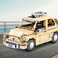 Modèle de voiture Fiat Nuova à rétrofriction Sembo SY8100, voiture classique pour enfants, ensembles de briques éducatifs DIY, mini jouets de construction
