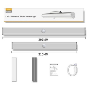 Cabinet LED <b>Motion</b> <b>Sensor</b> Night <b>Light</b> Bedroom Kitchen Stair Lighting Rechargeable Portable Cordless Round <b>Sensor</b> <b>Light</b> - Product Image 1