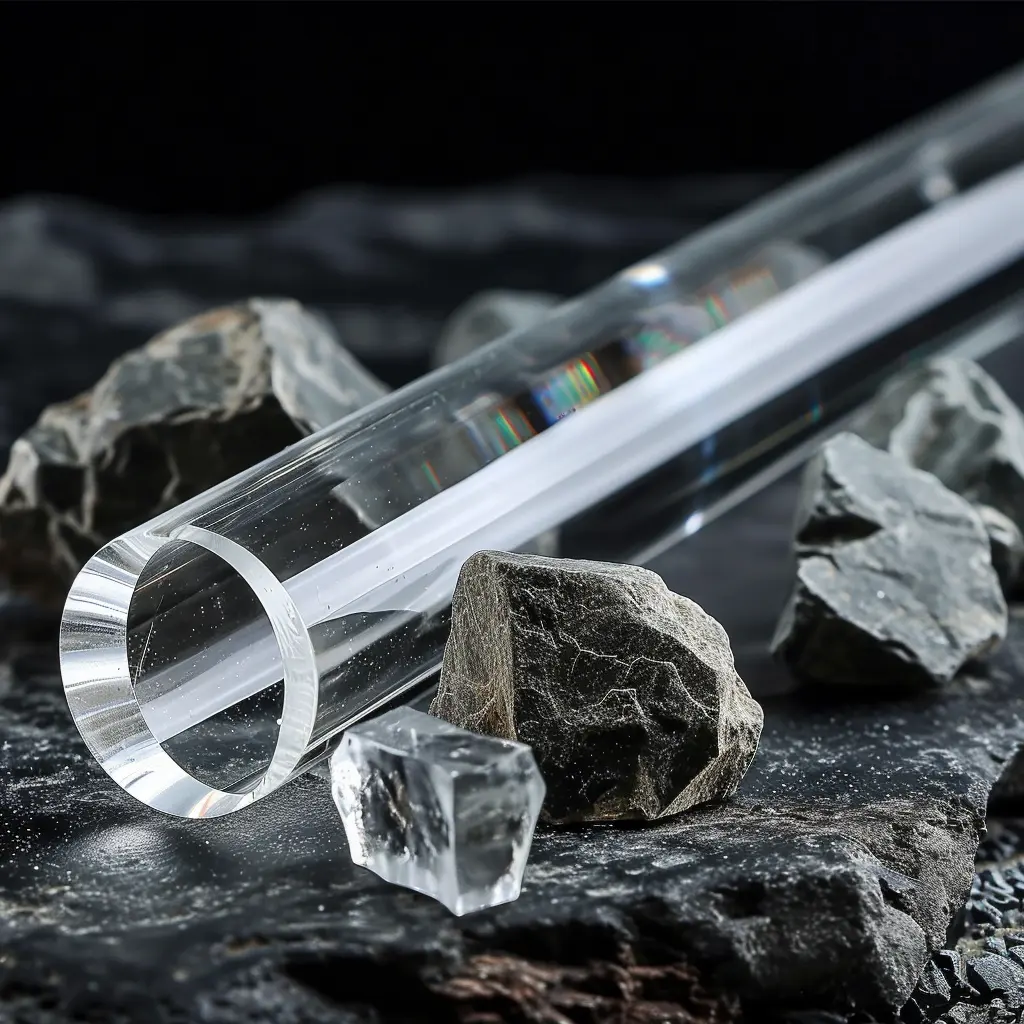 Tube en verre transparent résistant à la tétine en quartz personnalisé en usine