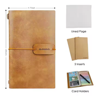 Cuaderno de cuero A5 hecho a mano, diario de viaje con espiral personalizable con bolsillos sueltos, encuadernación en L