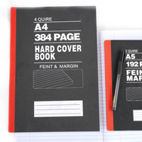 Carnet de notes A4 à couverture rigide noire, reliure cousue, 4 cahiers, pour l'école, les étudiants et le bureau – En stock, vente en gros