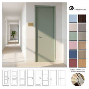 Aislamiento Acústico de 55dB, MDF Compuesto, Madera Sólida, Pintura Ecológica a Base de Agua, Tipo T, Triple Sellado, Diseño Minimalista Personalizado, Hotel Boutique - Product Image 1