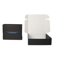Vente en gros d'expédition personnalisée avec logo imprimé boîte de papier pliante ondulé grand emballage noir mat boîte d'expédition noire