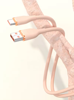Kabel USB 66W untuk iPhone, Kabel Data USB Type-C 66W Pengisian Cepat untuk Smartphone, Kabel Type C Silikon Cair 66W