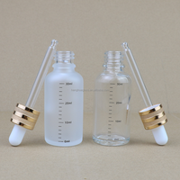 Bouteilles compte-gouttes vides d'huile essentielle en verre dépoli clair 5ml 10ml 15ml 20ml 30ml 50ml 100ml flacon en verre de sérum compte-gouttes en gros