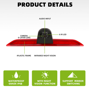 HD 720P Xe Phanh Ánh Sáng & Đảo chiều Sao Lưu Máy Ảnh Với 6 IR LED Không Thấm Nước Cho Ford Quá Cảnh Van Night View Hỗ Trợ Đậu Xe - Product Image 2