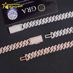 Collar para Hombre con Diamantes Simulados, Estilo Nuevo, Moissanita de 10 mm, Plata de Ley 925, Cadena Cubana de Miami con Incrustaciones de Diamantes, Joyería Hip Hop - Product Image 2