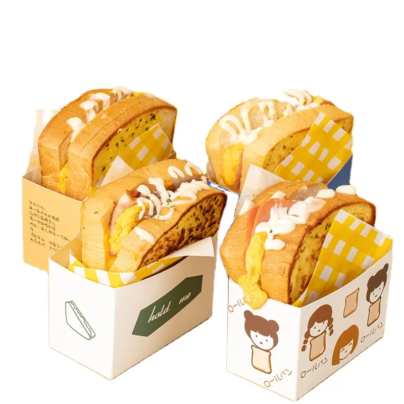 Op Maat Bedrukt Wegwerp Afhaalmaaltijden Donunt Verpakking Sandwich Hamburger Broodgebak Bakkerij Papieren Doos