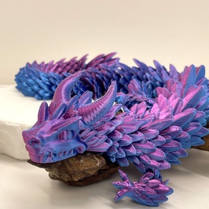 Dragón Chino Impreso en 3D, Dragón con Cuernos, Combinación Multicolor, Juguete <span class=keywords><strong>de</strong></span> Mano Genial y Elegante, Regalo para Niños, Pieza Decorativa - Product Image 5