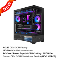 Boîtier PC Gaming ATX Micro-ATX ITX Mid-Tower en Verre Trempé OEM pour Ordinateur de Bureau, Châssis PC Noir 220A09