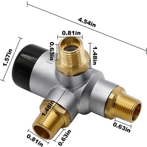 Vanne thermostatique en laiton G12, vanne de mélange à 3 voies pour le contrôle de la température du chauffe-eau de camping-car - Product Image 4