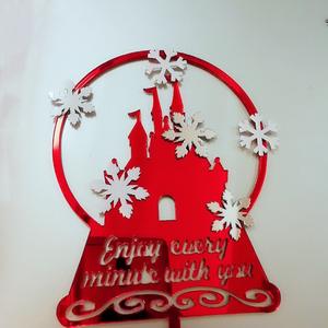 Decoración para Pastel de San Valentín en Acrílico, Disfruta de Cada Minuto Contigo, Decoración Romántica para Pastel con Castillo Dorado - Product Image 5