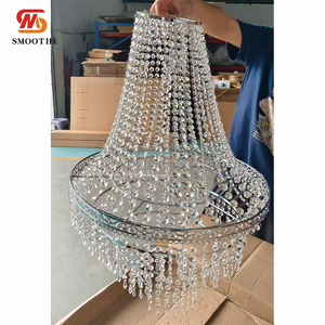 โคมไฟระย้าคริสตัลแบบแขวนหลายชั้นสำหรับตกแต่งเพดานห้องจัดเลี้ยงงานแต่งงาน ออกแบบตามสั่งได้อย่างเรียบหรู - Product Image 2