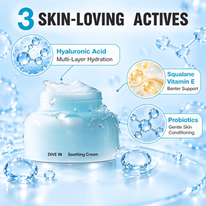 Crema Facial Hidratante con Probióticos, Ácido Hialurónico Multipeso y Escualano para Calmar la Piel con Malestar - Product Image 3