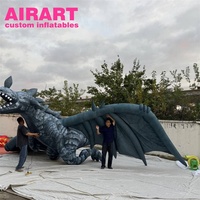 Décoration de scène Dragon gonflable géant avec des ailes