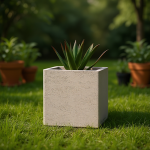 Jardinière carrée en béton de 20 pouces, durable, pour l'intérieur et l'extérieur, pot de fleurs au design moderne et minimaliste - Product Image 2