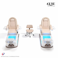 Fauteuil de pédicure professionnel électrique sans tuyauterie, sans plomberie, de luxe, avec lumière et massage