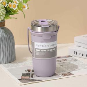 Gobelet isotherme en acier inoxydable 710 ml avec manchon en silicone pour les voyages, design minimaliste - Product Image 3